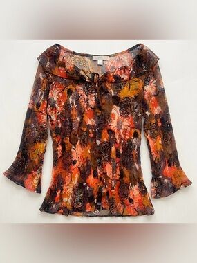 90’s/y2k vintage whimsigoth / fairy grunge Cleo earthy crinkle top size M